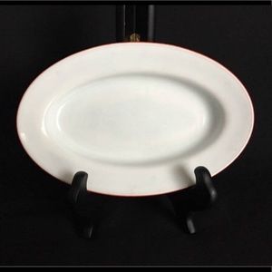 Vintage Harmonia platter-white-red edge-small
